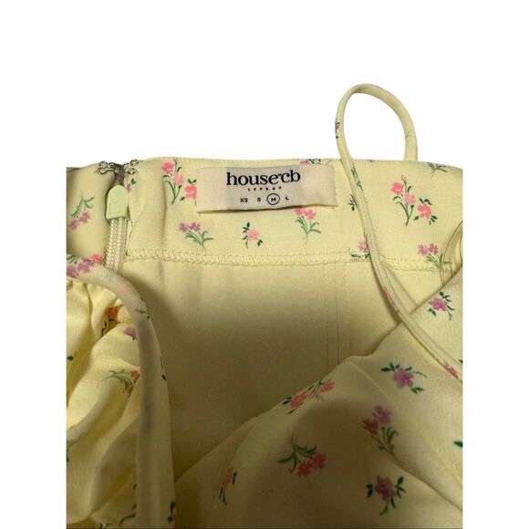 House of CB size M Carina Lemon floral bustier midi dress - EUC - Picture 6 of 10
